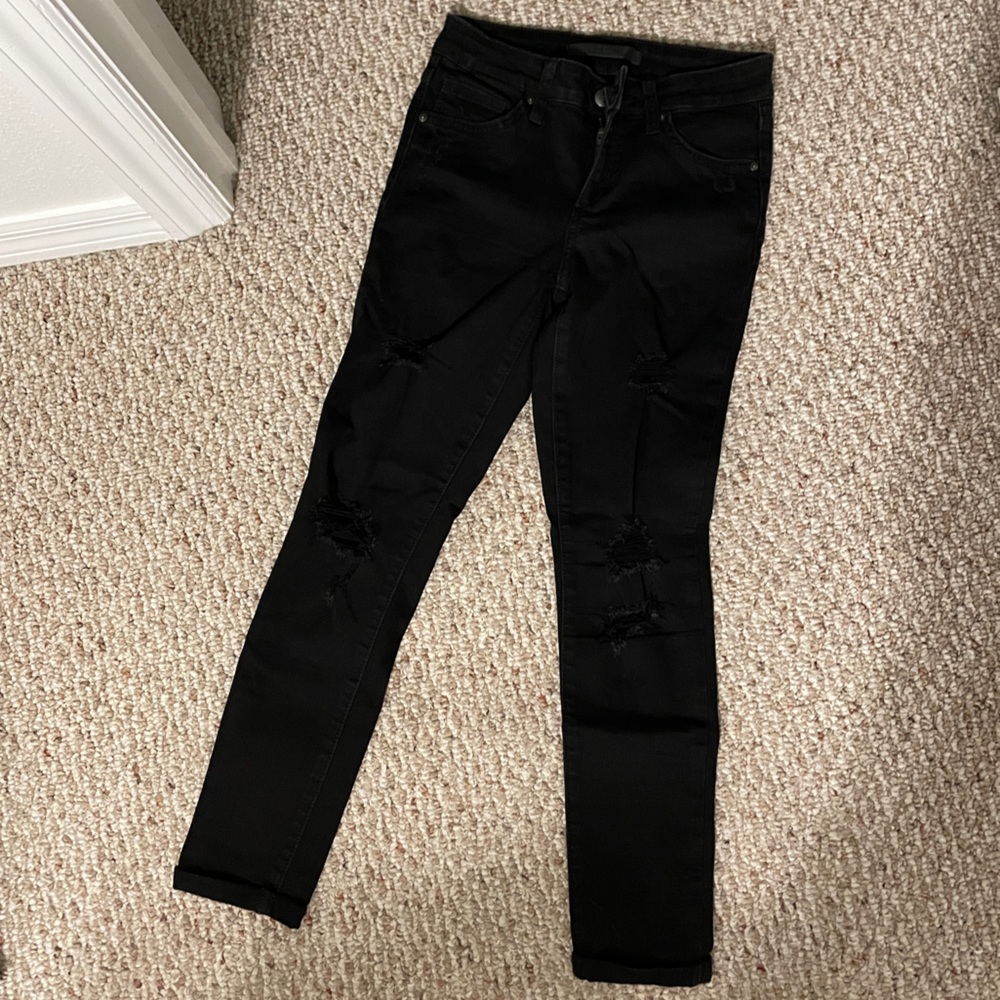 Joe’ Jeans High Rise Crop, Lilliana (Black Distressed)